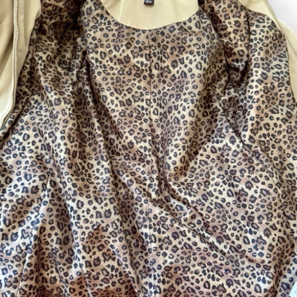 Dana Buchman Leopard-Lined Trench Coat Beige Belted Jacket size Med. - Picture 9 of 11